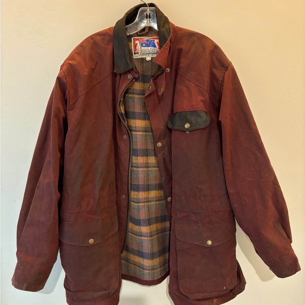 Great extreme weather jacket, waxed cotton and leather trim